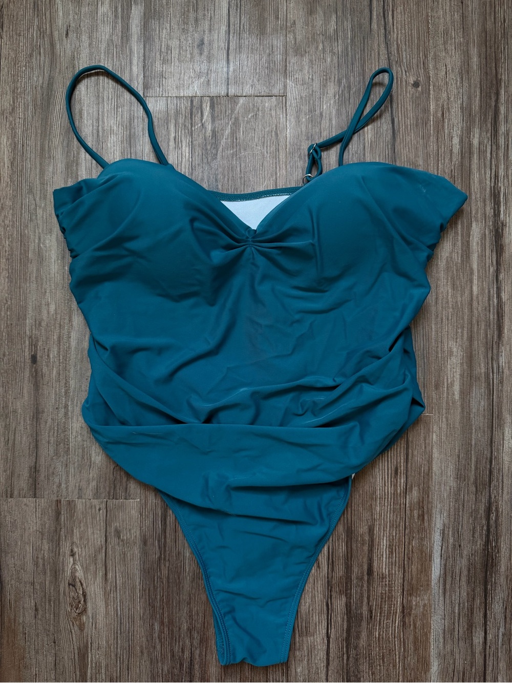Teal One-Piece Swimsuit with Adjustable Straps